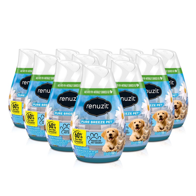 Renuzit Gel Air Freshener  Pure Breeze  3 Pack  4 Count  12 Total Air Fresheners - Image 1
